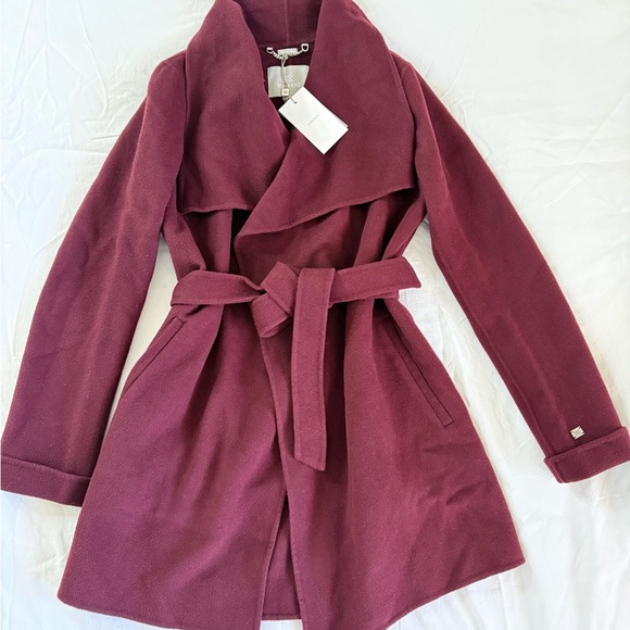 Soia & Kyo BRIDGETTE-N Merlot Women's Wool Belted Coat R13A - Picture 3 of 11